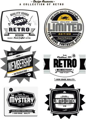 set of vintage commerce labels stickers