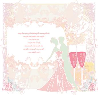 set of wedding invitation cards design vector