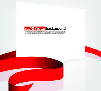 set of white form and red ribbons backgrounds vector