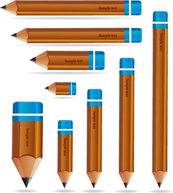 Set of wooden pencils
