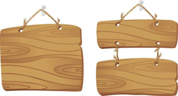 set of wooden tags elements vector