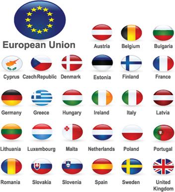 set of world flags icons mix design vector
