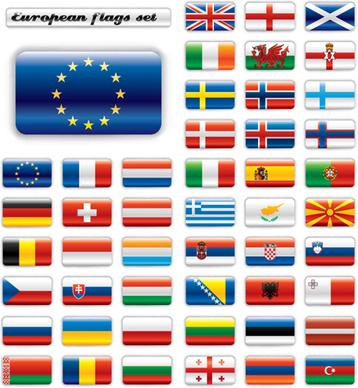 set of world flags icons mix design vector