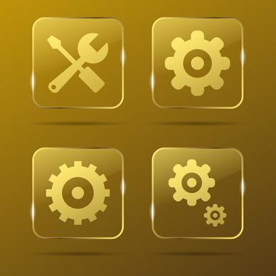settings gold buttons