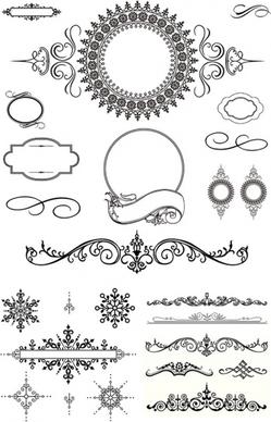 several europeanstyle lace pattern vector