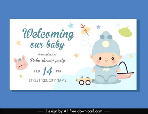 severance cradle ceremony invitation card template cute baby toys, cartoon