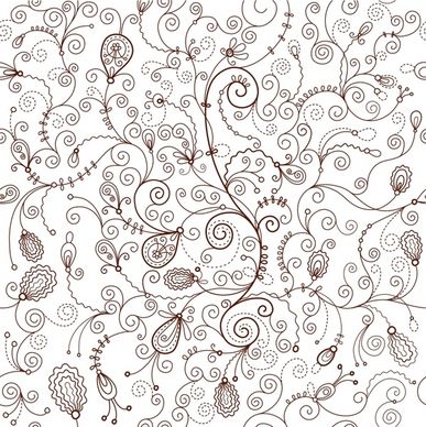floras pattern template flat bright classical handdrawn design