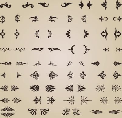 documents decorative elements collection european classic symmetric shapes