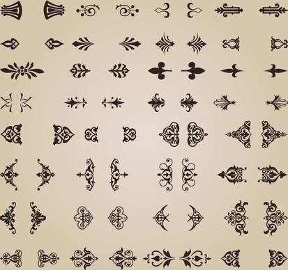 documents decorative elements collection classic elegant symmetric shapes