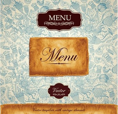 menu cover template elegant classical decor