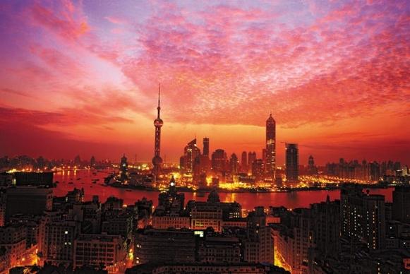 shanghai bund beautiful evening of highdefinition picture