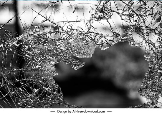 shattered glass brushes backdrop monochrome closeup design