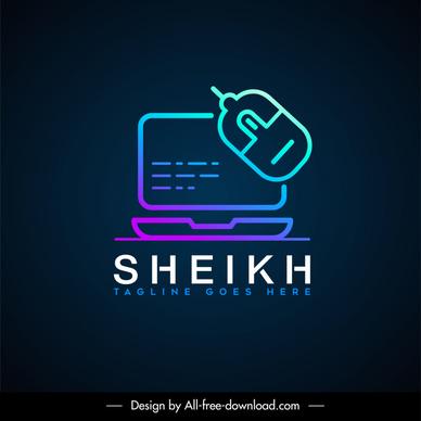 sheikh logotype flat laptop mouse texts sketch contrast design