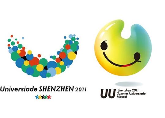 smiley logotypes modern flat colorful circles shapes