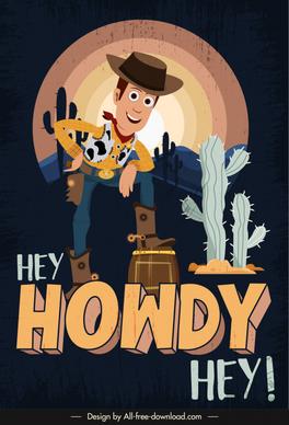 sheriff woody poster template cute cartoon sketch