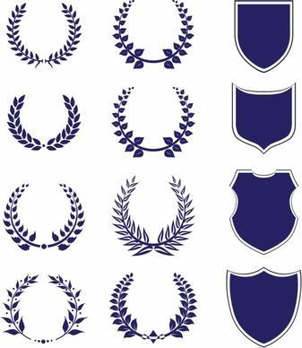 Shields And Laurel Wreaths