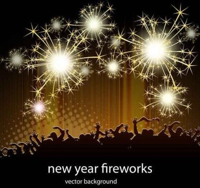 shining fireworks with party background vector