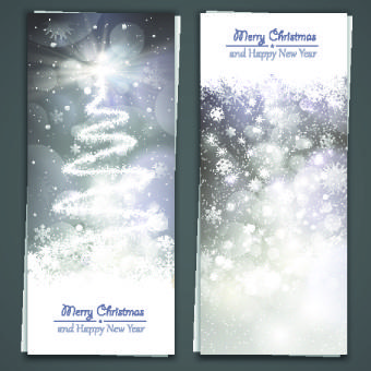 shiny14 merry christmas banners design vector