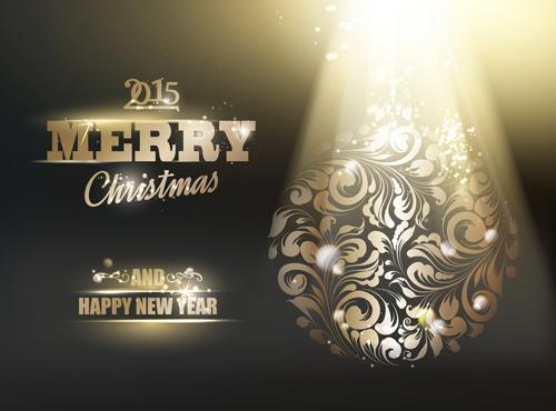 shiny15 christmas and new year with floral background