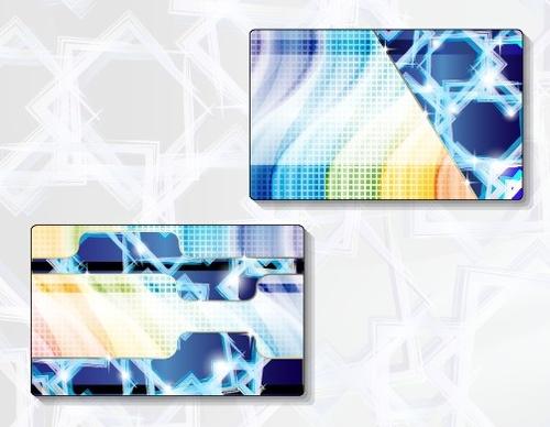 shiny abstract colored cards design vector