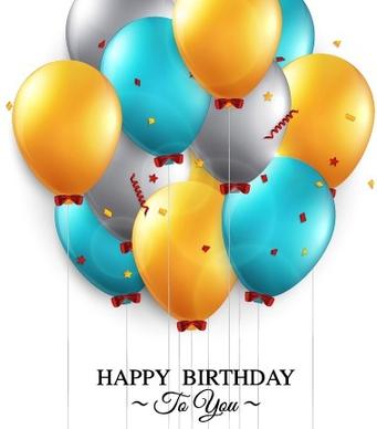 shiny balloon happy birthday design vector