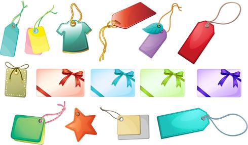 shiny blank tags and gift cards vector