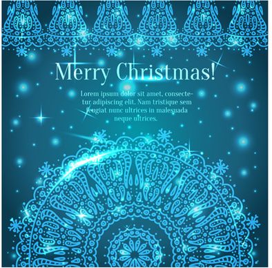 shiny blue merry christmas cards design vector