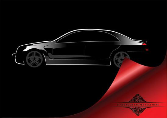 shiny car black background design vector