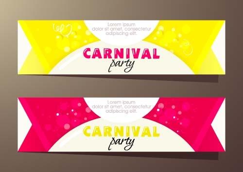 shiny carnival party banners vector