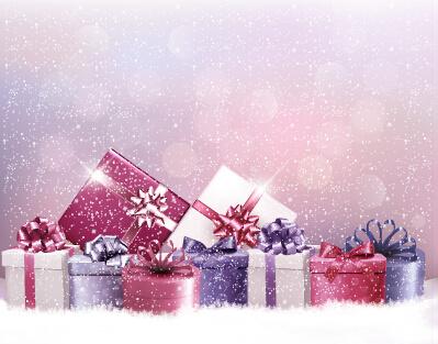 shiny christmas gift package vector background