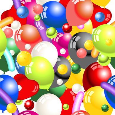 shiny colored balloon seamless pattern vector