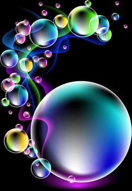 shiny colorful bubble with abstract background