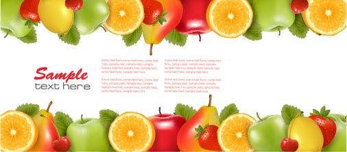 shiny fruits background vector