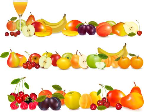 shiny fruits design vector background