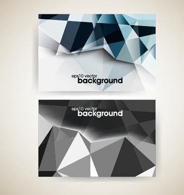 shiny geometric shapes business cards vector