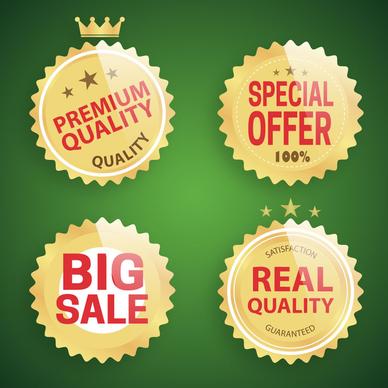 shiny golden sale promotion icons on green background