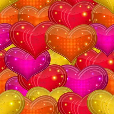 shiny heart shapes seamless pattern vector