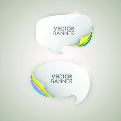 shiny paper labels vector set