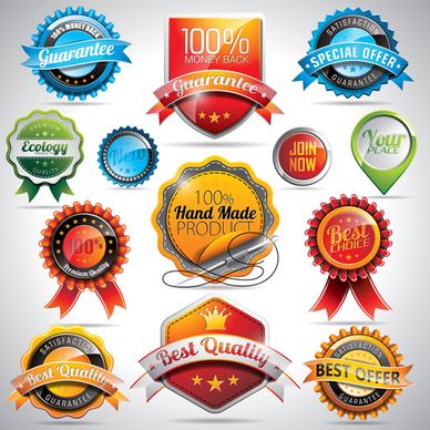 shiny quality labels vector