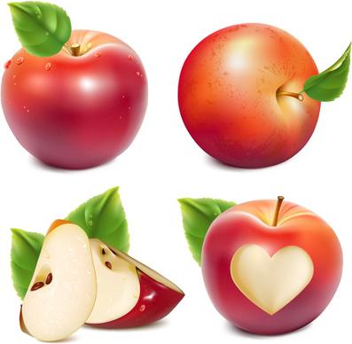 shiny red apples vector design