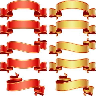 shiny ribbons design elements
