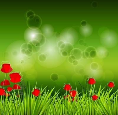 shiny spring elements vector background graphic
