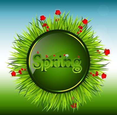 shiny spring elements vector background graphic