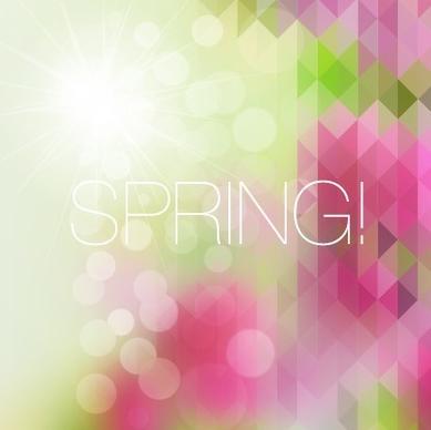 shiny spring elements vector background set