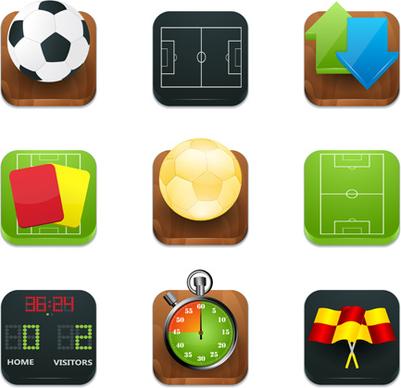 shiny square sport icons vector