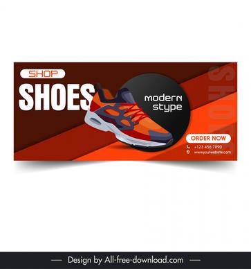  shoe shop facebook banner template elegant modern 