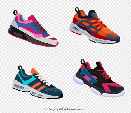 shoe templates collection colorful modern sketch