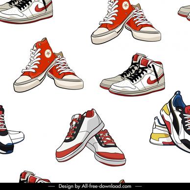 shoes pattern template handdrawn 3d