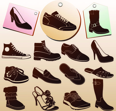 shoes tags and shoes vector