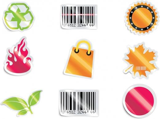 products stickers templates shiny modern symbols